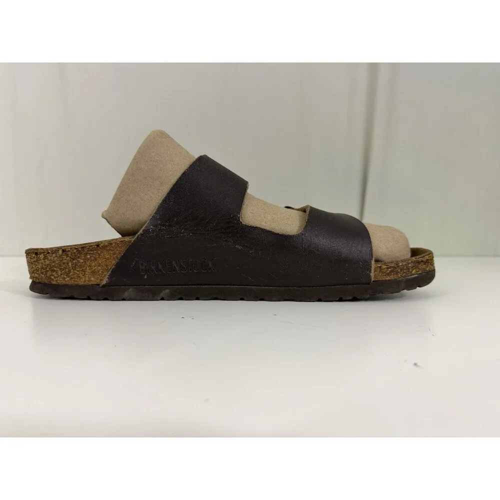 Birkenstock Arizona Men EU 44 US 11-11.5 Brown Leather Sandals Slip On Comfort